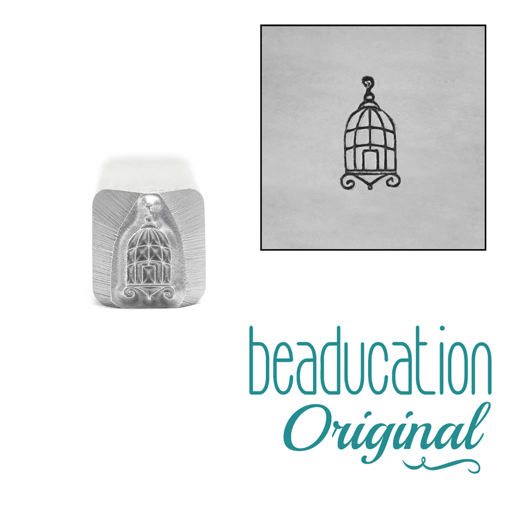 Metal Stamping Tools Bird Cage Metal Design Stamp, 8mm - Beaducation Original